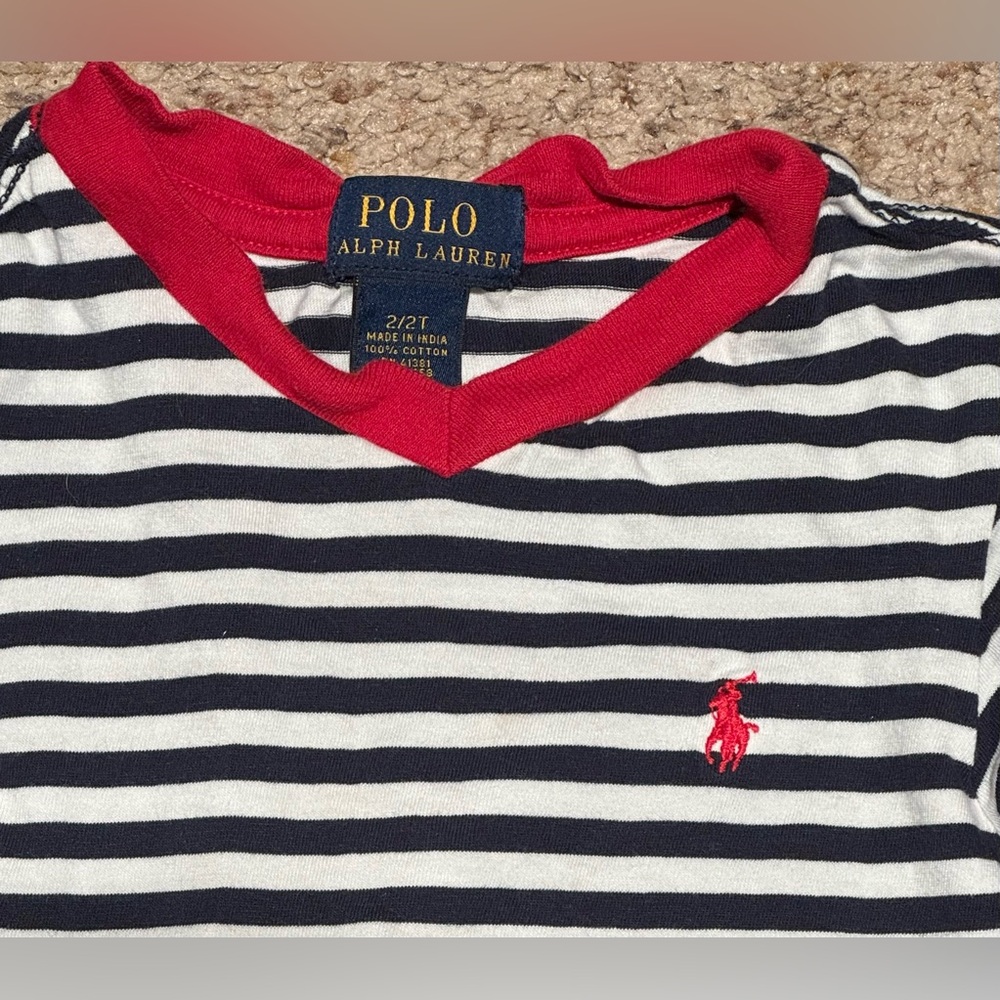 Ralph Lauren | Boys Polo V-Neck Tee Shirt | Size 2T - Picture 2 of 3